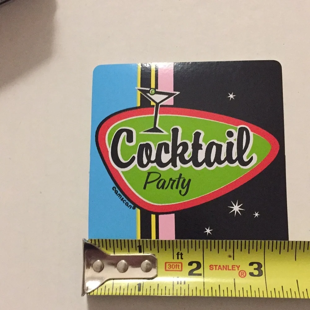 Retro Drink Coasters Set of 42 Vinyl Cocktail Party Mod hip​ Palm Springs